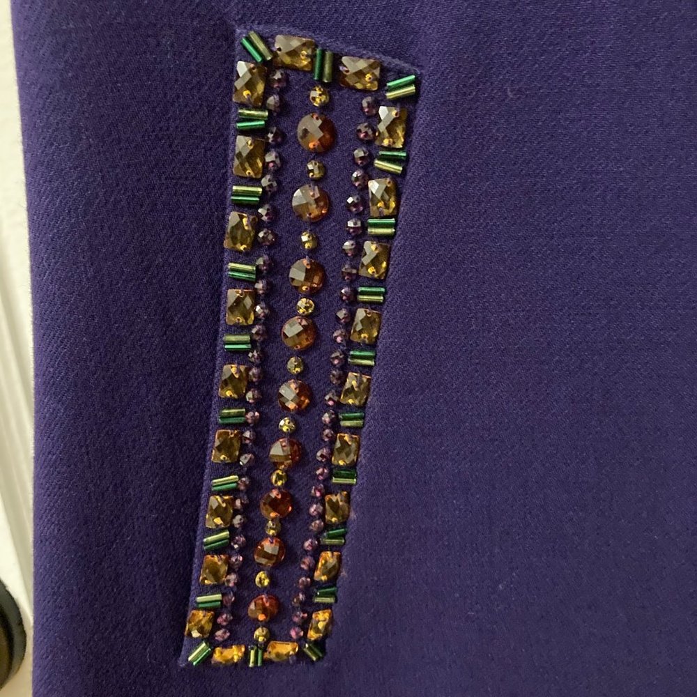Sale! Kate Spade Purple Jeweled Shift Dress - Sz 4 - Picture 6 of 8